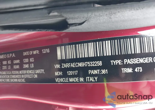 ZARFAECN6H7532258: 43803296