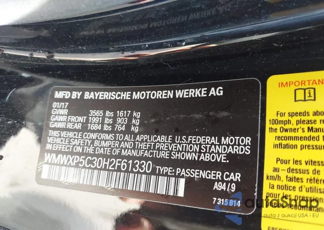 WMWXP5C30H2F61330: 43803340