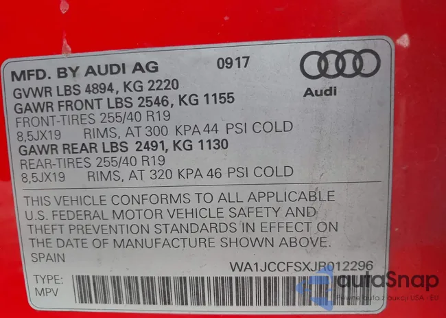 WA1JCCFSXJR012296: 43803347