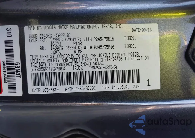 5TFRX5GNXHX078015: 43803359