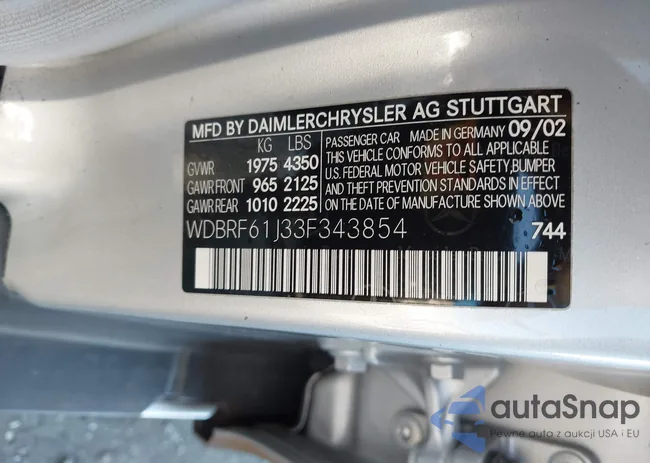 WDBRF61J33F343854: 43803380