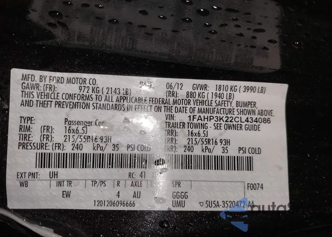 1FAHP3K22CL434086: 43803445