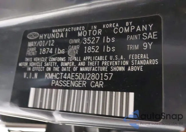 KMHCT4AE5DU280157: 43802556