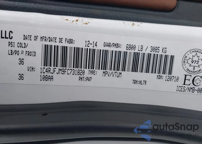 1C4RJFJM9FC731820: 43802613