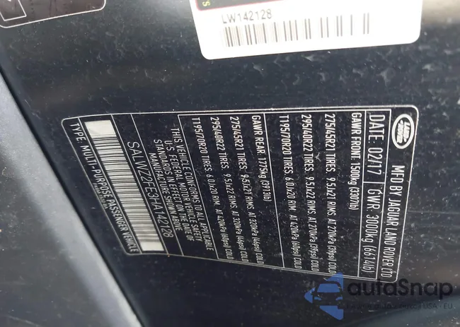 SALWZ2FE3HA142128: 43802669