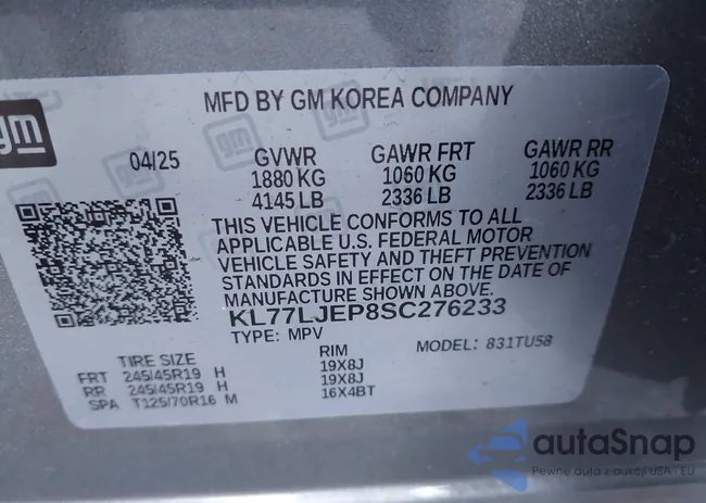 KL77LJEP8SC276233: 43802841