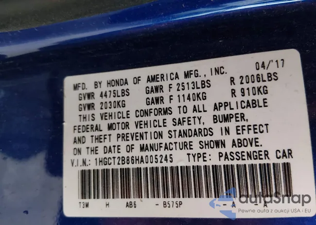 1HGCT2B86HA005245: 43802924