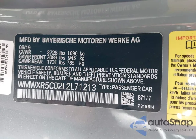 WMWXR5C02L2L71213: 43803946