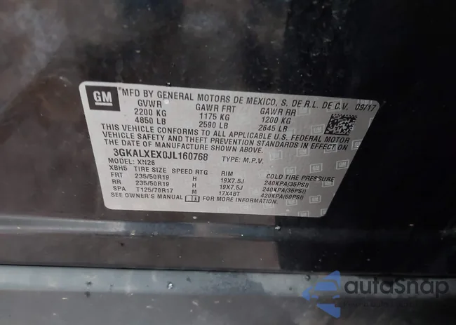 3GKALXEX0JL160768: 43804030