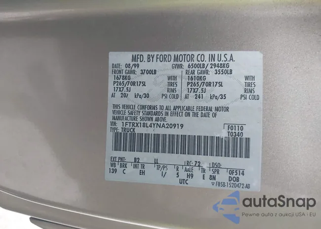 1FTRX18L4YNA20919: 43804193