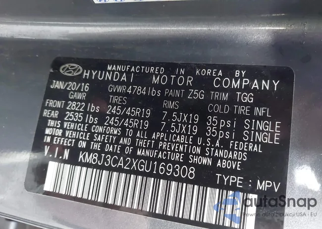 KM8J3CA2XGU169308: 43804299