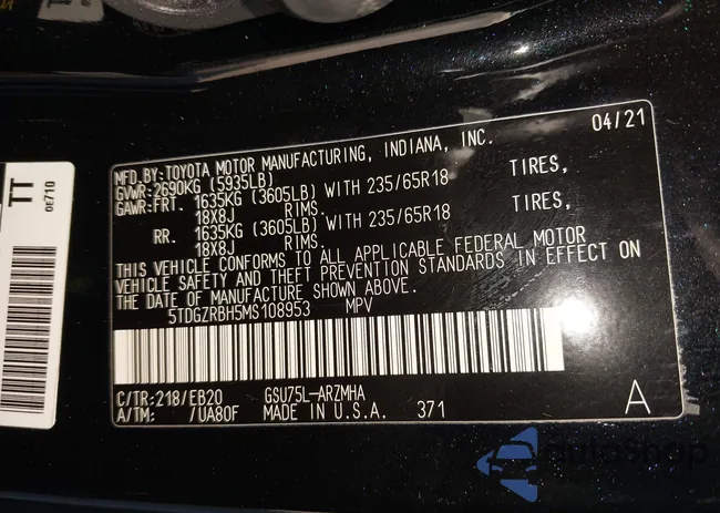 5TDGZRBH5MS108953: 43804342