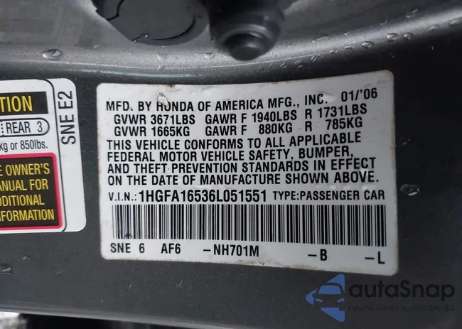 1HGFA16536L051551: 43804355