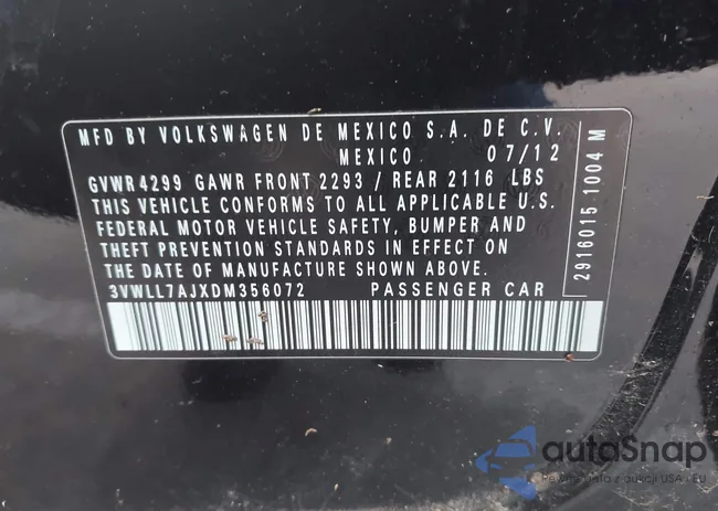 3VWLL7AJXDM356072: 43804407