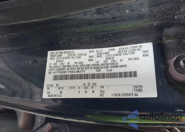 1FT7W2BT7HEC96777: 43804427