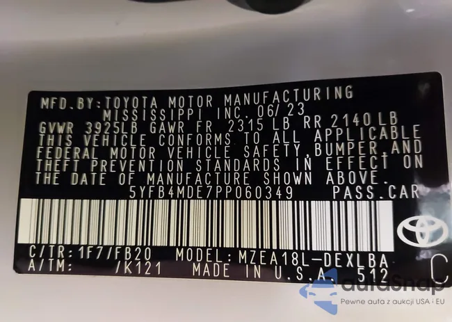 5YFB4MDE7PP060349: 43804445