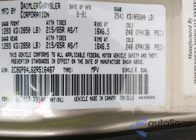 2C8GP64L62R516467: 43803546