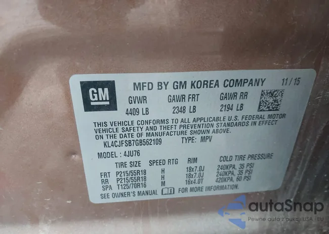 KL4CJFSB7GB562109: 43803593