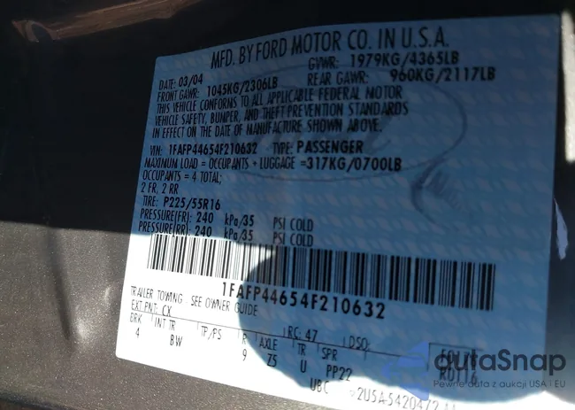 1FAFP44654F210632: 43803674