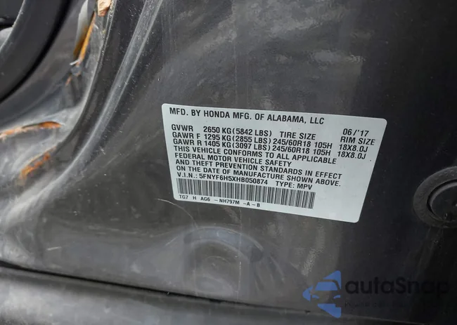 5FNYF6H5XHB050874: 43803765