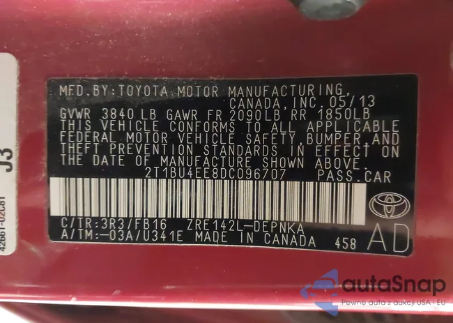 2T1BU4EE8DC096707: 43803785