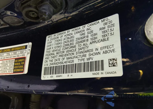 2HKRW2H59LH674026: 43803891