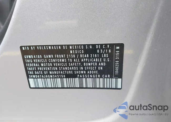 3VWD67AJ6GM343156: 43804953