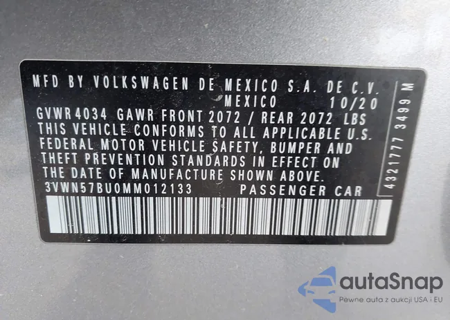 3VWN57BU0MM012133: 43804999