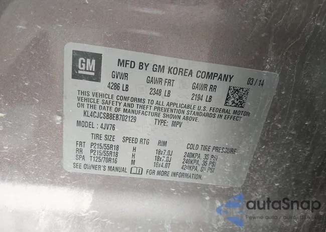 KL4CJCSB8EB702129: 43805031