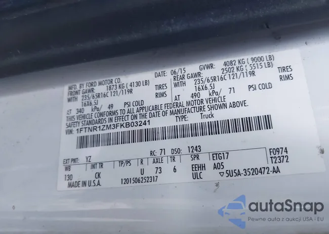 1FTNR1ZM3FKB03241: 43805130