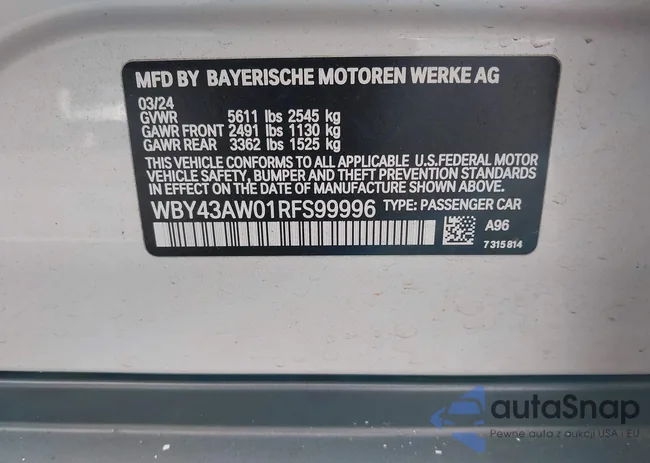 WBY43AW01RFS99996: 43805183