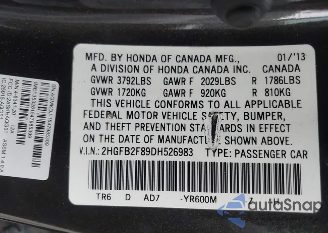 2HGFB2F89DH526983: 43805235