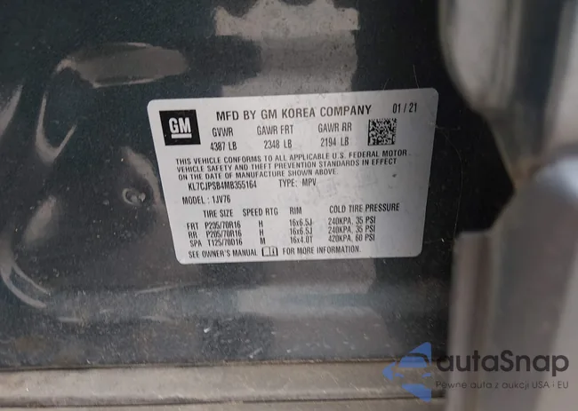 KL7CJPSB4MB355164: 43805282