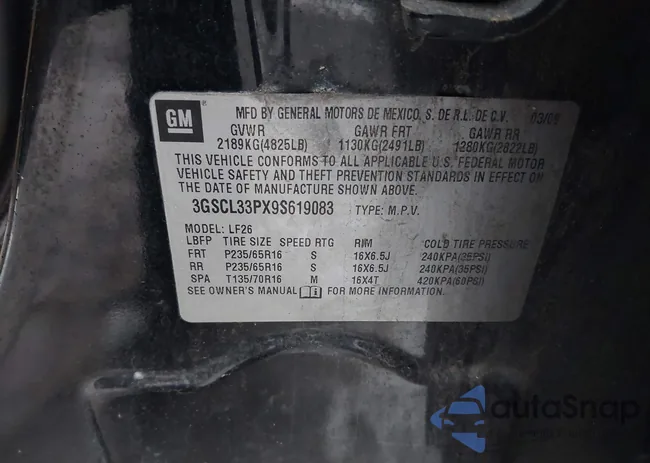 3GSCL33PX9S619083: 43805323