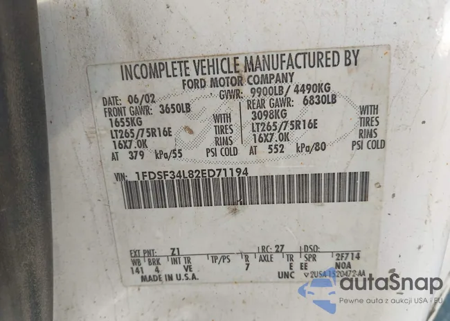 1FDSF34L82ED71194: 43805384