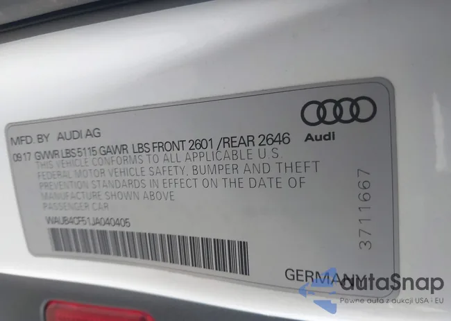 WAUB4CF51JA040405: 43804633