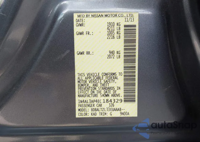 1N4AL3AP4EC184329: 43804647