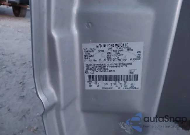 1FTPW12V86KD42837: 43804703