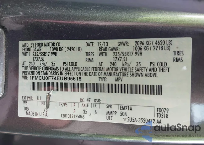 1FMCU0F74EUB95618: 43804750