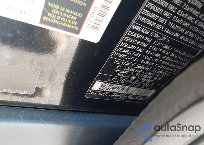 SALGS2VF7FA210415: 43804798