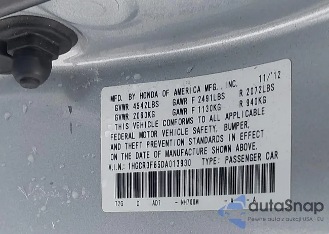 1HGCR3F85DA013930: 43804837