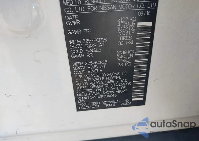 KNMAT2MV0GP734068: 43804839