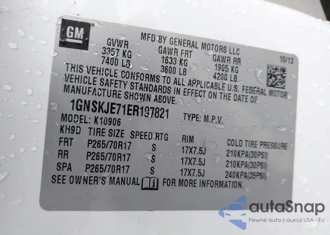 1GNSKJE71ER197821: 43804868