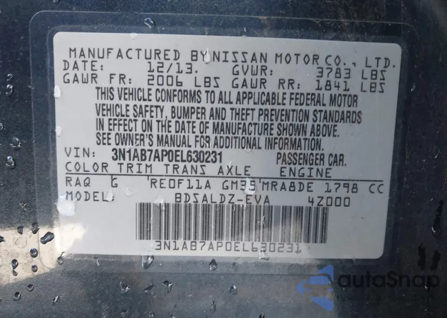 3N1AB7AP0EL630231: 43804936