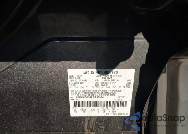 2FMPK3G91LBA39984: 43805947