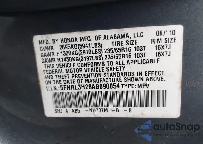 5FNRL3H28AB090054: 43805958