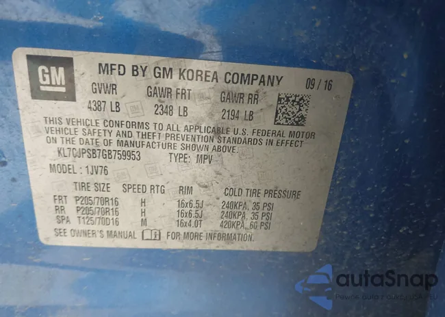 KL7CJPSB7GB759953: 43806010