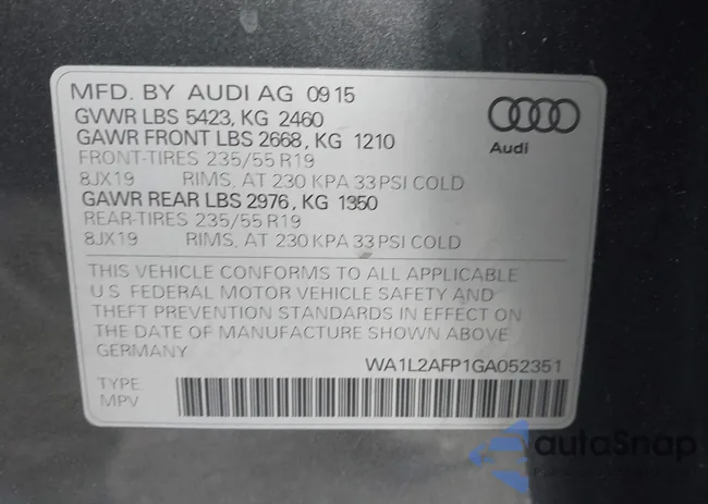 WA1L2AFP1GA052351: 43806039