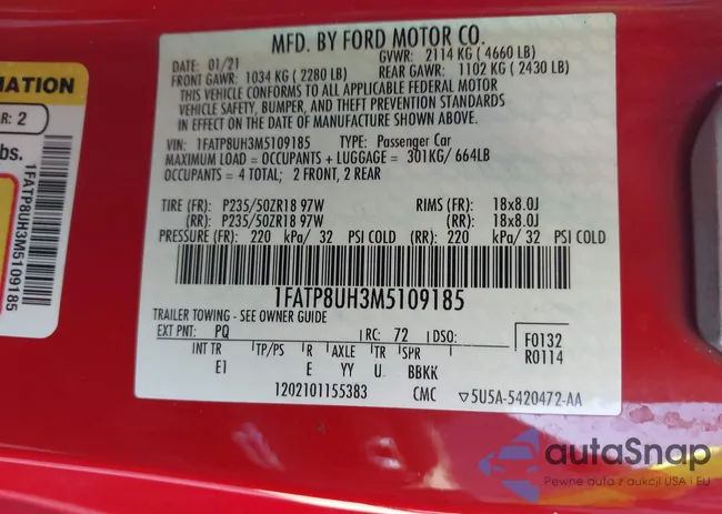 1FATP8UH3M5109185: 43806070