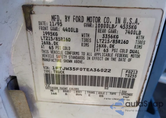 1FTJW35F0TEA36022: 43806151